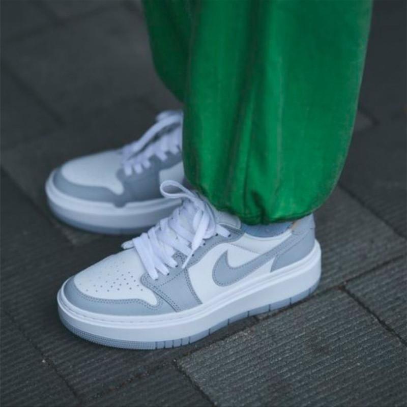 AIR JORDAN 1 Elevate Low SE 女鞋 男鞋 灰白 白杏 北卡藍 AJ1 低筒 厚底 增高 休閑鞋-細節圖5