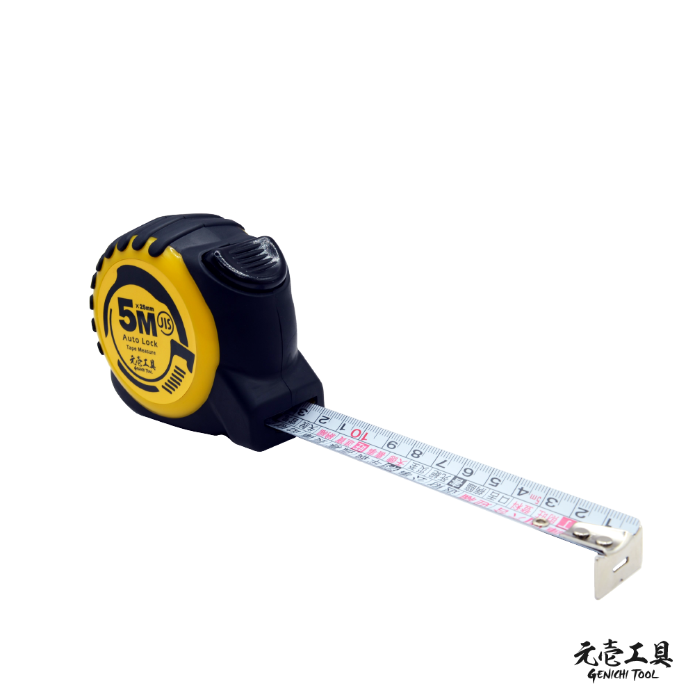 【元壹工具】 5M自停捲尺 台灣製造 MIT 魯班尺 測量工具 自動剎車 捲尺 GRL-525-細節圖3