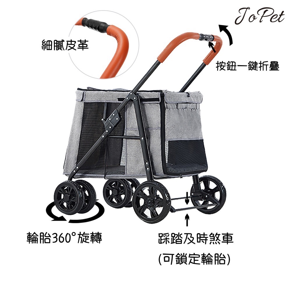 【Jopet】 *台灣現貨* 寵物推車 寵物手推車 寵物外出 寵物大推車 狗推車 貓推車 寵物車 可上捷運 寵物出遊-細節圖4