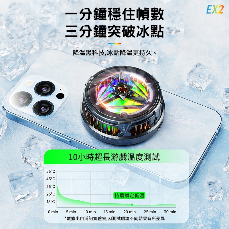 浦記 XMOWI 平板散熱器 EX1 EX2 EX3 手機散熱 吃雞神器 散熱器 手機散熱風扇 散熱背夾 手機降溫 手機-細節圖5