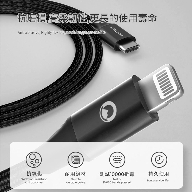 MOZTECH 萬魔 編織傳輸充電線 蘋果 充電線 Type-c 傳輸線 線 耐用線材 抗氧化 高速傳輸-細節圖7