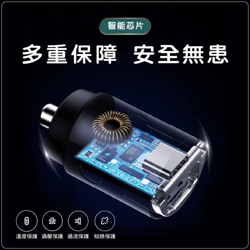 小拉環迷你車充 PD30W PD+ QC3.0雙快充 type-c 車用USB點菸器 極速迷你車充 車充 機車充電孔-細節圖4