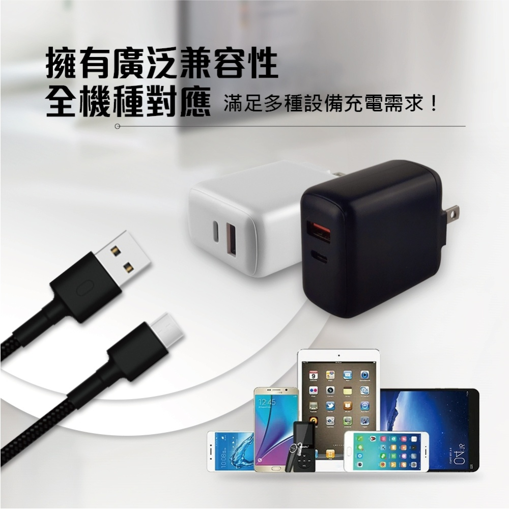 30w雙孔充電器 QC+PD PD充電頭 PD快充頭 PD充電器 TYPEC快充頭 雙孔快充頭 豆腐頭 充電頭 USB-細節圖4