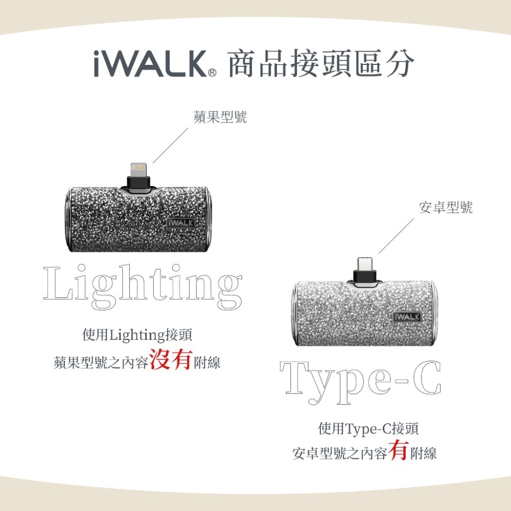 iWALK 星鑽直插式行動電源 加長版 質感升級 4500豪安 口袋寶 Type-c iphone 移動電源 四代口袋寶-細節圖8