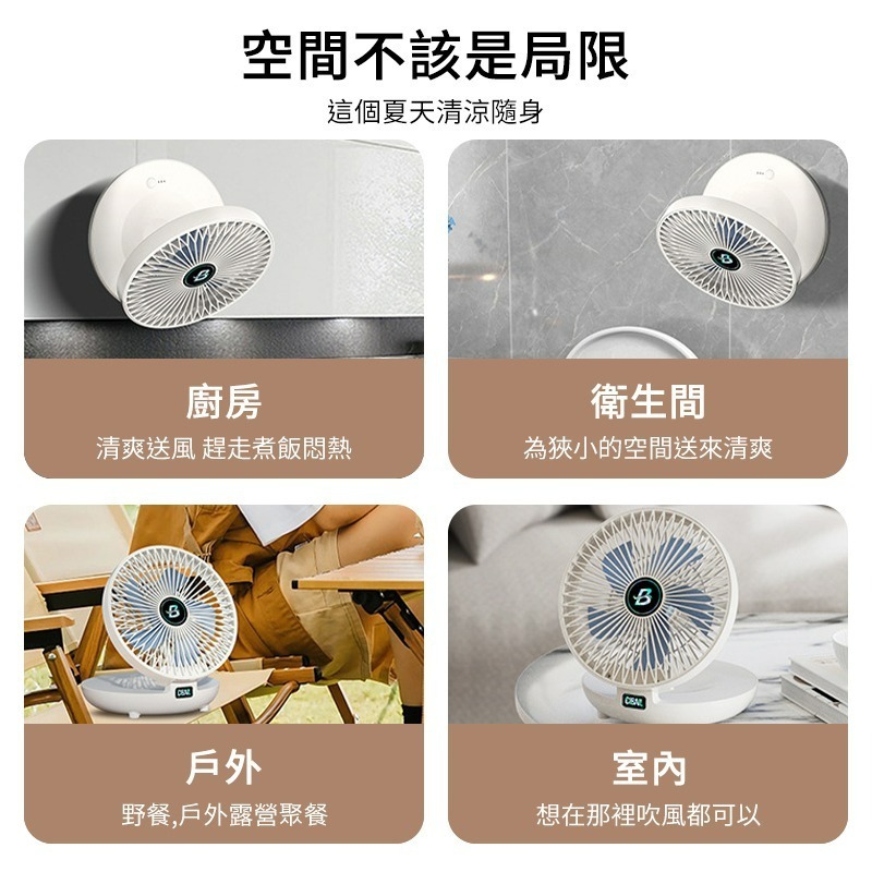 S1 壁掛桌面風扇 空氣循環扇 靜音風扇 風扇 觸控 桌扇 壁扇 電風扇 露營 辦公 小風扇 廚房風扇 折疊風扇-細節圖2