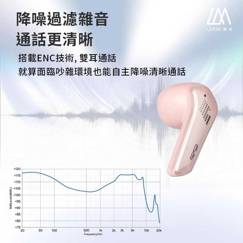 Larmi 樂米 迷你膠囊耳機 H69 真無線藍芽耳機 持久續航 複合振膜 防塵防水  雙耳 藍牙5.3 耳機-細節圖3