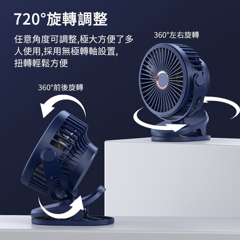 GF07 桌面夾子風扇 便攜式移動小風扇 USB充電風扇 桌面落地電風扇 四檔風力 野餐風扇 迷你便攜風扇 涼風扇-細節圖7