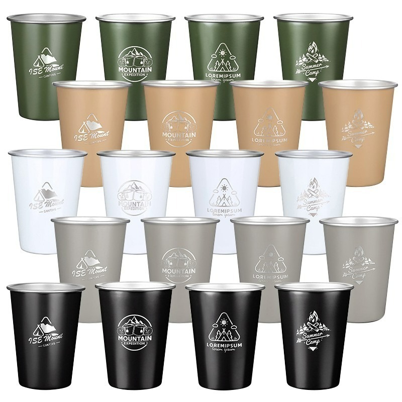 不鏽鋼杯 304不鏽鋼杯 露營杯 露營杯組 啤酒杯 野營杯 套杯 送帆布收納袋 露營啤酒杯 咖啡杯-細節圖8