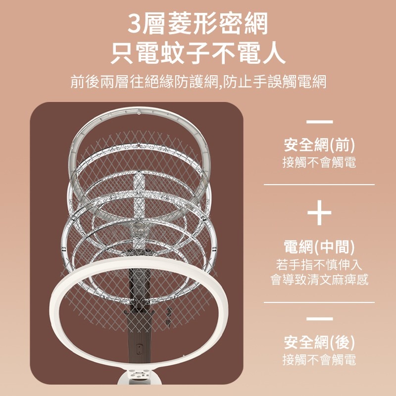 亮劍電蚊拍 充電式電蚊拍 電蚊拍 可充電 兩用電蚊拍 USB充電 送立架 充電式 三層電網 滅蚊燈-細節圖4