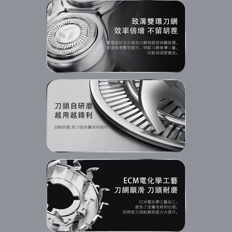 映趣銀翼X7刮鬍刀 ENCHEN 無死角 男性 刮鬍刀 真空電鍍 拆卸式刀頭 磁吸 快拆 出差旅遊必備 自動 研磨 智能-細節圖3