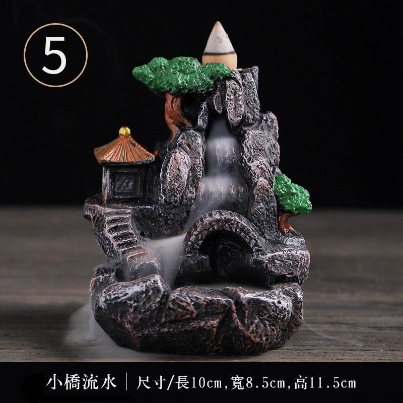 仙境倒流香爐 香座 倒流香 陶瓷 煙香 擺設 室內 居家 風水 檀香 創意 燻香 觀賞用 倒流香塔 香爐底座-細節圖8