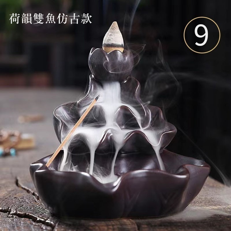 仙境倒流香爐 香座 倒流香 陶瓷 煙香 擺設 室內 居家 風水 檀香 創意 燻香 觀賞用 倒流香塔 香爐底座-細節圖9