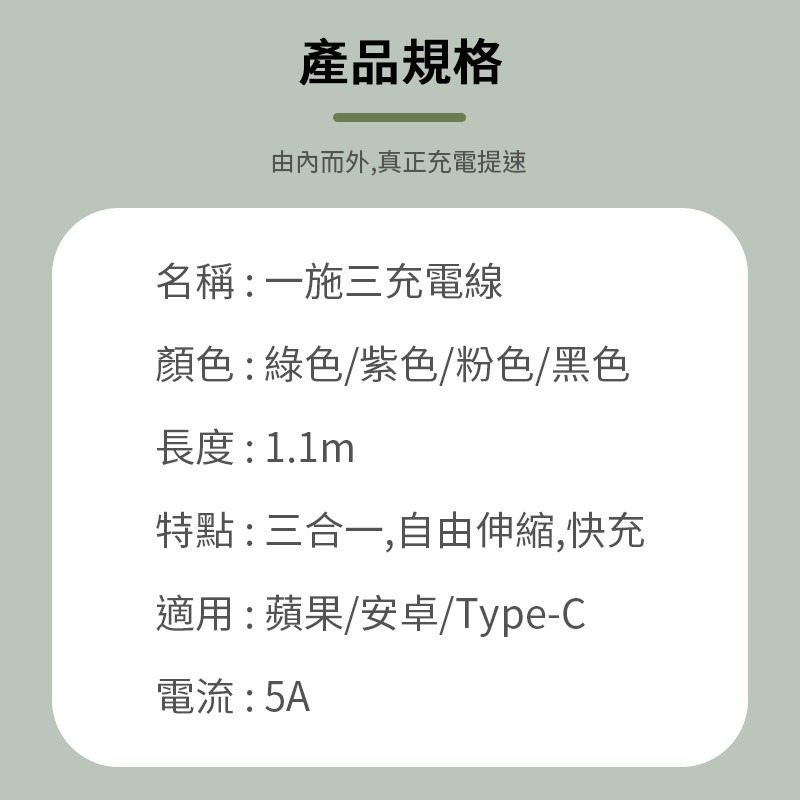 斯科利 伸縮三合一充電線 傳輸線 快充線 閃充線 扁線 攜帶方便 安卓 蘋果 通用接口 可拉升長度 旅行必備 Type--細節圖5