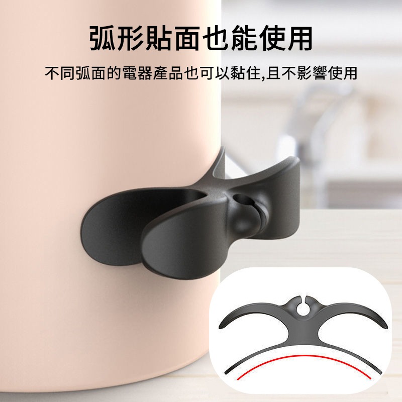 廚房電器電線收納器 收納器 輕鬆收納 強力黏貼 殘繞線收納 可貼弧形 電視 電腦 乾淨整潔 電器 整齊 整理 久黏不掉-細節圖6