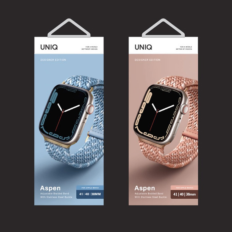 UNIQ Aspen DE 雙色防潑水高彈力編織單圈錶帶 for Apple Watch 蘋果手錶專用 錶帶 適用蘋果-細節圖6