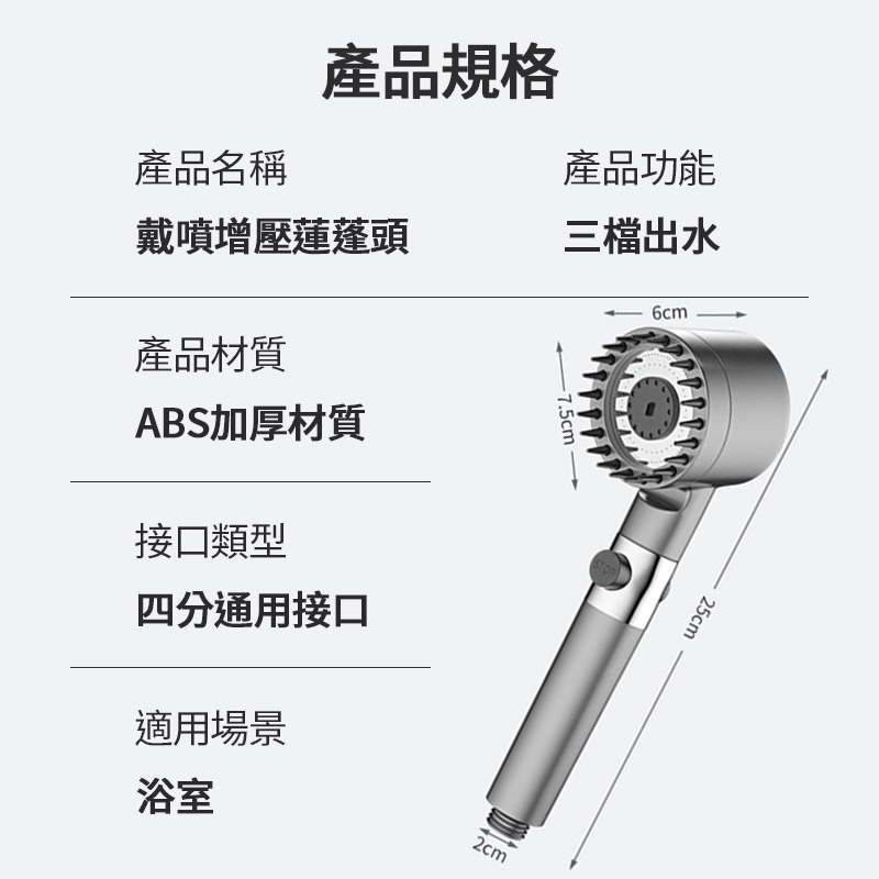 戴噴增壓蓮蓬頭 蓮蓬頭 增壓過濾蓮蓬頭 增壓花灑 浴室手持按摩花灑 加壓蓮蓬頭 出水三擋 一鍵止水-細節圖10