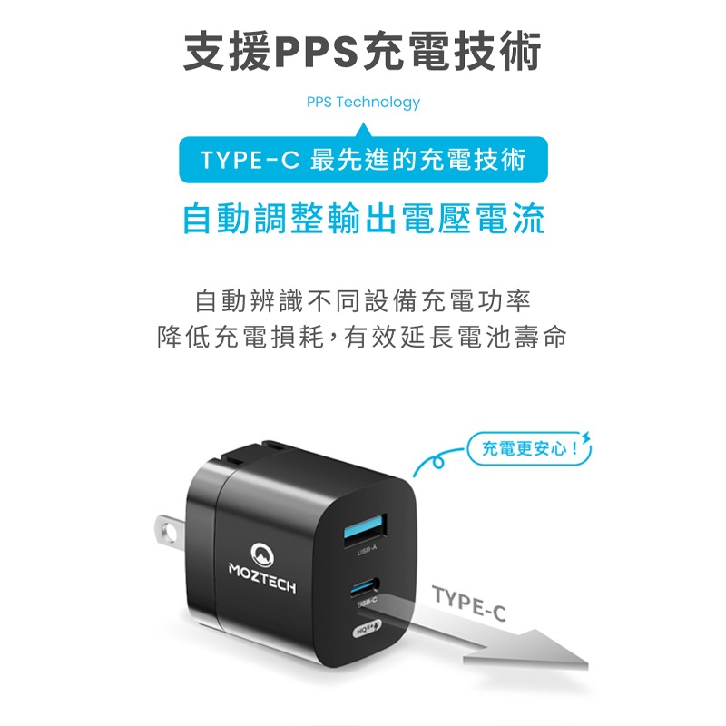 萬魔 MOZTECH M5 PD33W GaN雙孔電源供應器 萬魔充電器 萬魔充電頭 快充頭 氮化鎵 豆腐頭 雙孔充電器-細節圖4