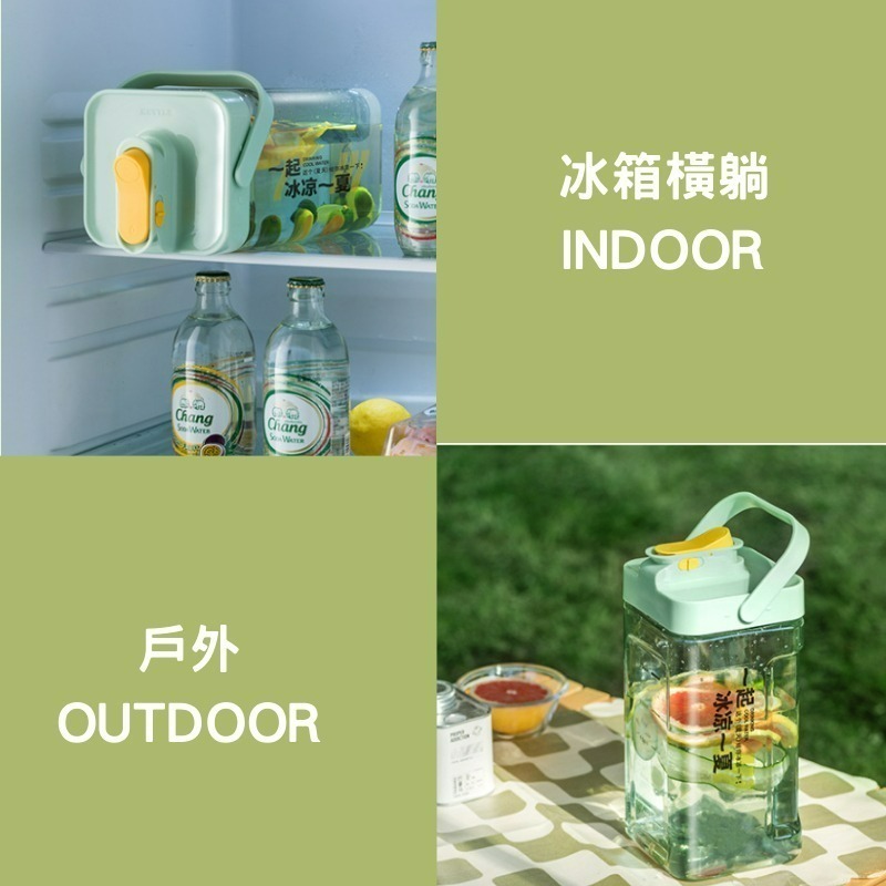 ODE 超大容量方塊水杯 戶外露營運動水壺 帶龍頭大容量水壺 噸噸桶 冷水壺 耐高溫水壺 果茶桶  3.5L大容量-細節圖7