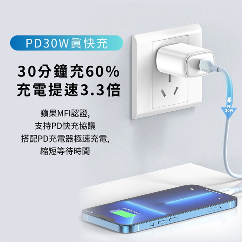 KUULAA 真液態矽膠MFI數據線 PD 閃充 充電線 快充線 Type-C USB-A 傳輸線 數據線 快速充電線-細節圖3