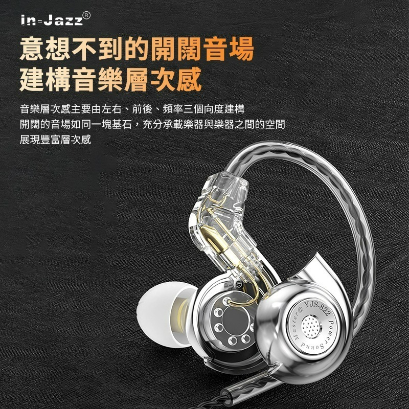 高解析入耳式降噪耳機 YJS-HJ822 入耳式降噪耳機  降噪耳機 掛耳式耳機 掛耳式有線耳機 耳掛式有線耳機 降噪-細節圖3