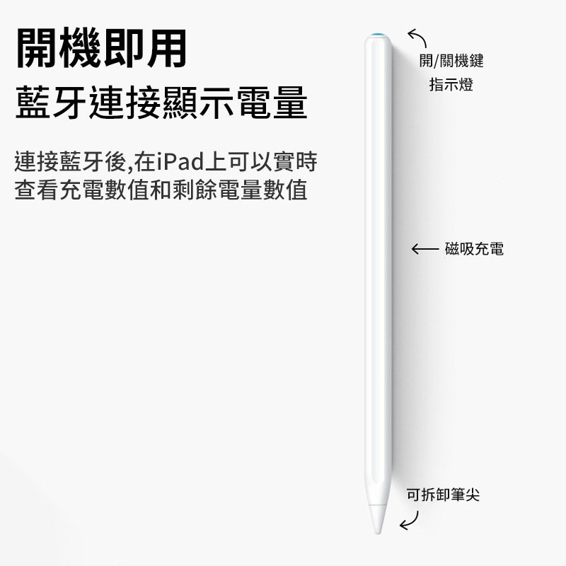 ipad專用繪圖觸控筆 筆記首選iPad觸控筆 贈充電線 替換筆尖 iPad繪圖手寫兩用筆 適用apple iPad-細節圖6