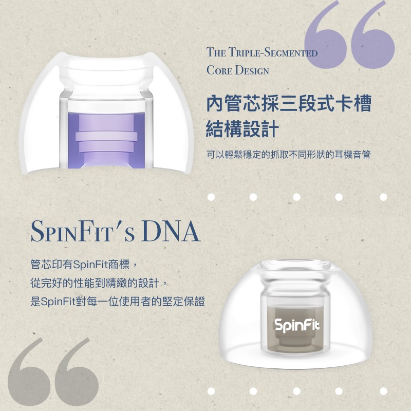 SpinFit OMNI 真無線專用矽膠耳塞 日本高級柔軟矽膠耳塞 雙層耳塞 三段式卡槽 六種尺寸 矽膠耳塞 耳塞-細節圖3