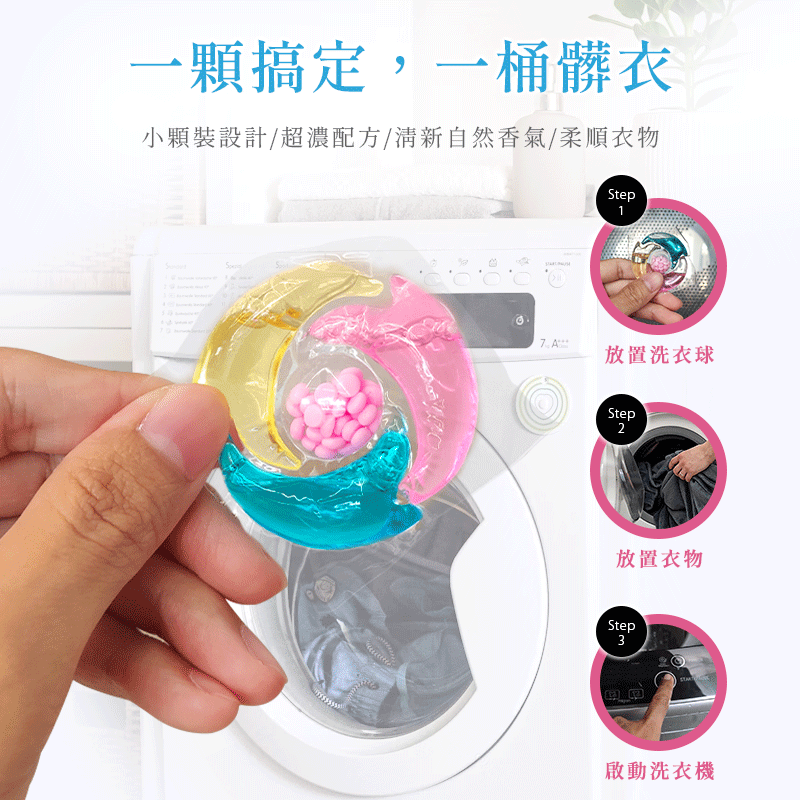 潔米 四合一洗衣球 洗衣球 洗衣服 洗衣膠囊 洗衣豆 洗衣凝珠 洗衣膠球 洗衣精球 柔軟護衣 消臭  抗菌-細節圖4