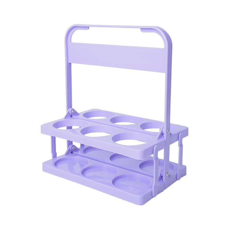 折疊酒架提籃 六瓶裝 淺紫
