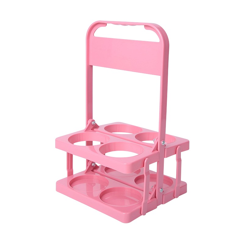 折疊酒架提籃 四瓶裝 粉