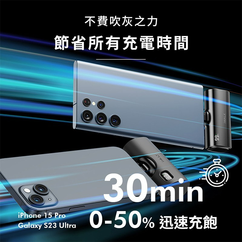 iWALK Twins雙頭口袋電源 附保護套 20W快充4900mAh 迷你行動電源 口袋寶 快充 蘋果/安卓 口袋電源-細節圖3