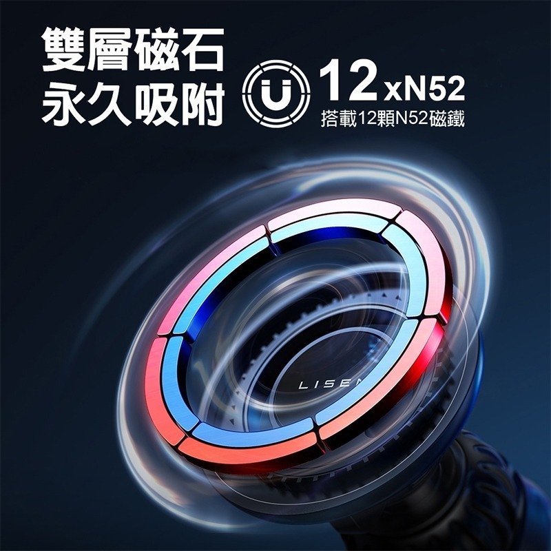 Lisen MagSafe 穿越磁吸支架 磁吸支架 手機支架 車用支架 出風口支架 手機架 車架 汽車支架 導航支架-細節圖2