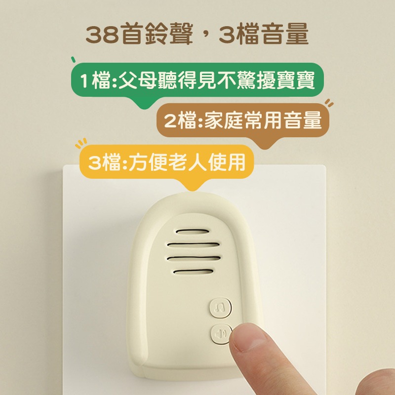 兔子無限門鈴(H-R-O1 DOORBELL)狗狗兔子可愛無線門鈴 多種鈴聲 可調音量 免電池免打洞 居家實用-細節圖4