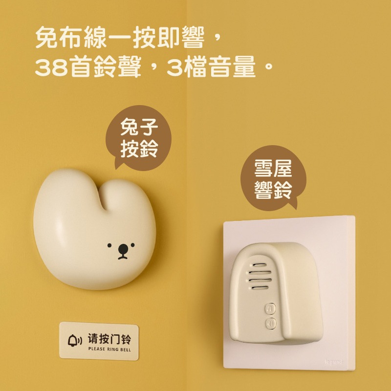 兔子無限門鈴(H-R-O1 DOORBELL)狗狗兔子可愛無線門鈴 多種鈴聲 可調音量 免電池免打洞 居家實用-細節圖8