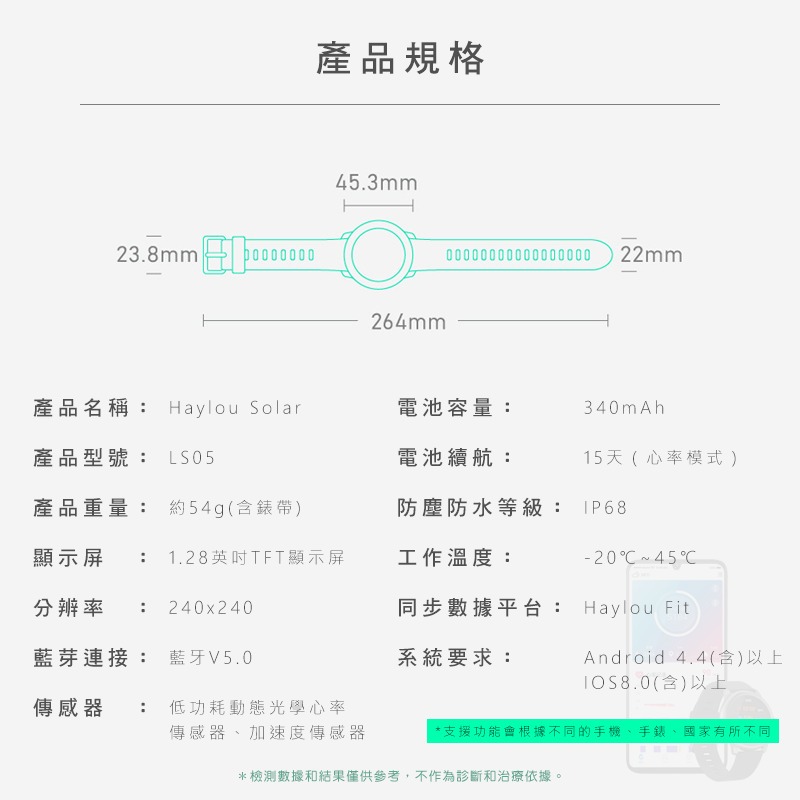 Haylou Solar LS05 智慧手錶 睡眠 運動 智能手環 心率監測 防水-細節圖8