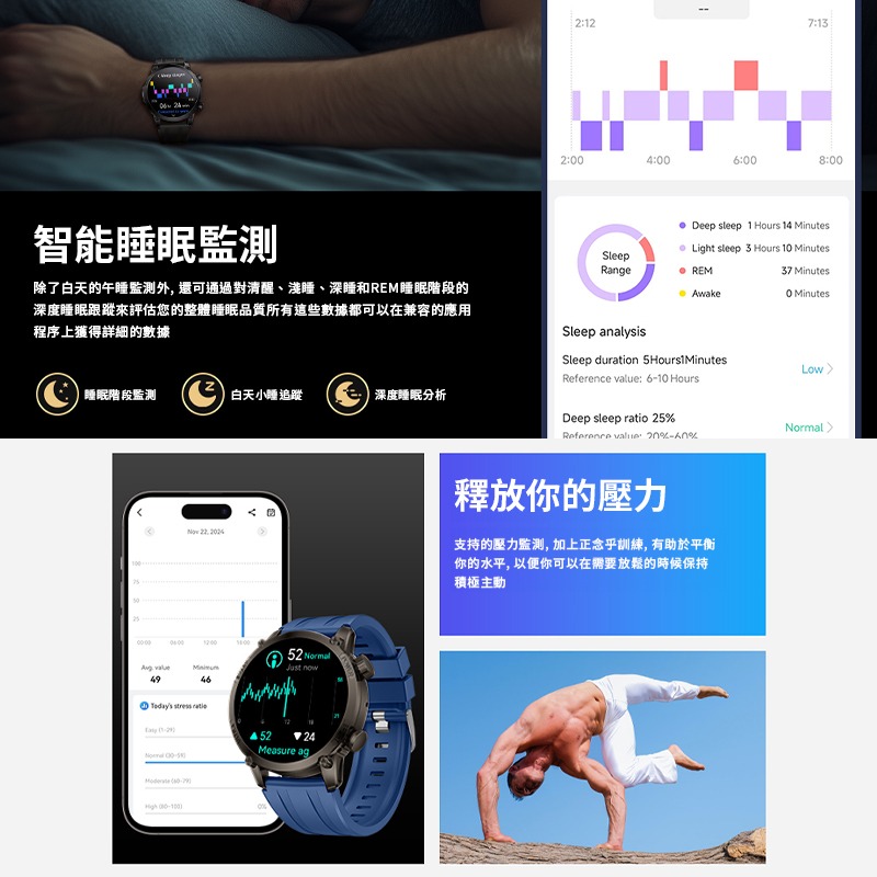 樂米 LARMI lite 5  旗艦版 智能健康手錶 樂米智能手錶 通話智能手錶 睡眠手錶 運動手錶 IP68-細節圖8