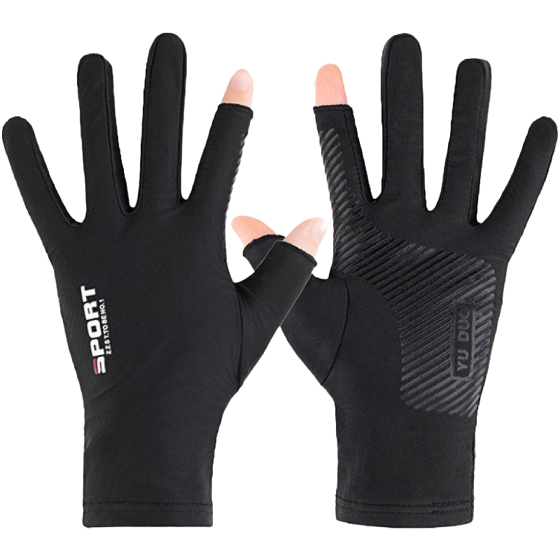 冰絲防曬手套  透氣手套 涼感手套 自行車手套 防滑手套 機車手套 單車手套 防曬手套 袖套 觸控手套 露指手套 手套-細節圖2