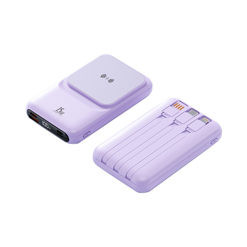 磁吸自帶線行動電源 HY010自帶線行動電源 10000mAh大容量 USB快速充電 15W無線充電 多口輸出 輕薄便攜-規格圖10