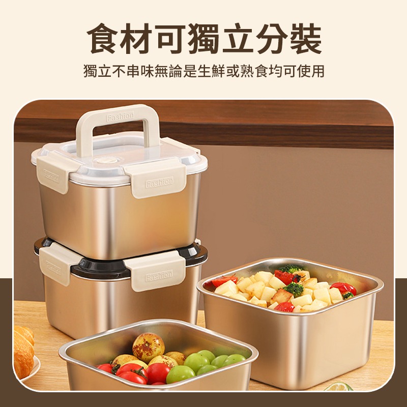 食品級316不鏽鋼保鮮盒 保鮮盒密封盒 不鏽鋼便當盒 食品保鮮盒 保溫盒  便當盒 方盤 鐵盤 托盤 備菜盤 露營 長方-細節圖3