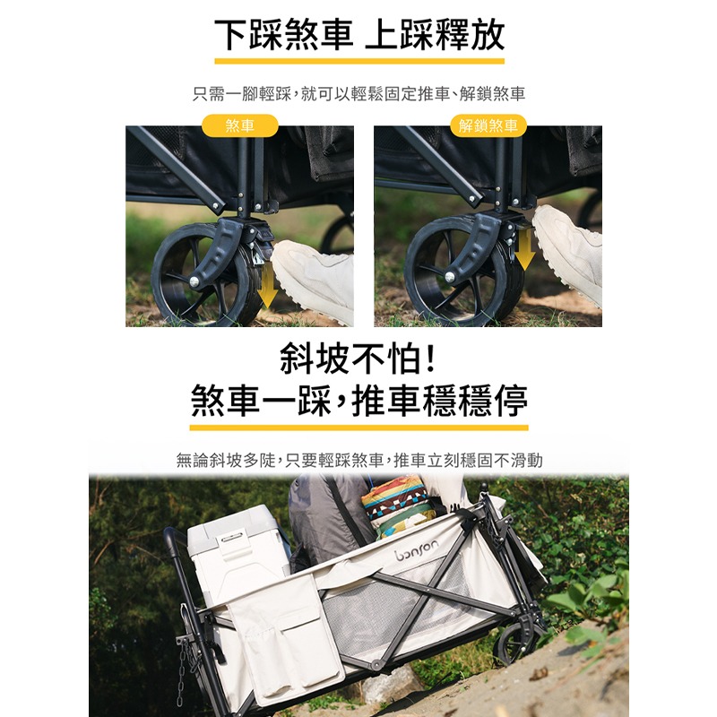 bonson多功能摺疊大推車 折疊收納手推車 折疊購物車 升級平拉 手推車 折疊推車 露營推車 菜籃車 收納推車-細節圖8