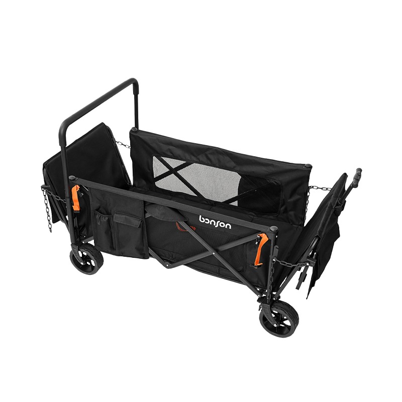 bonson多功能摺疊大推車 折疊收納手推車 折疊購物車 升級平拉 手推車 折疊推車 露營推車 菜籃車 收納推車-規格圖11
