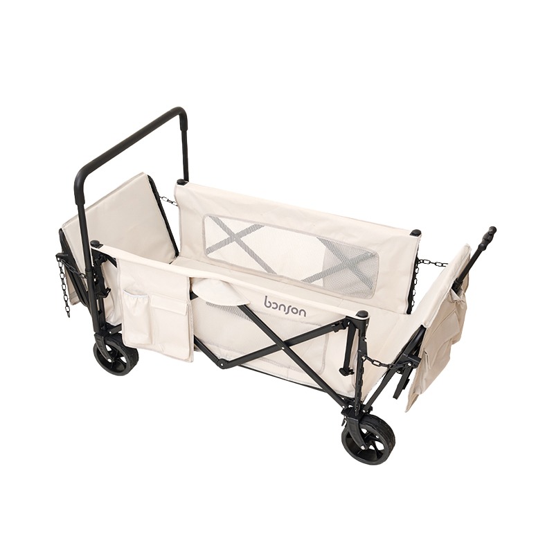 bonson多功能摺疊大推車 折疊收納手推車 折疊購物車 升級平拉 手推車 折疊推車 露營推車 菜籃車 收納推車-規格圖11