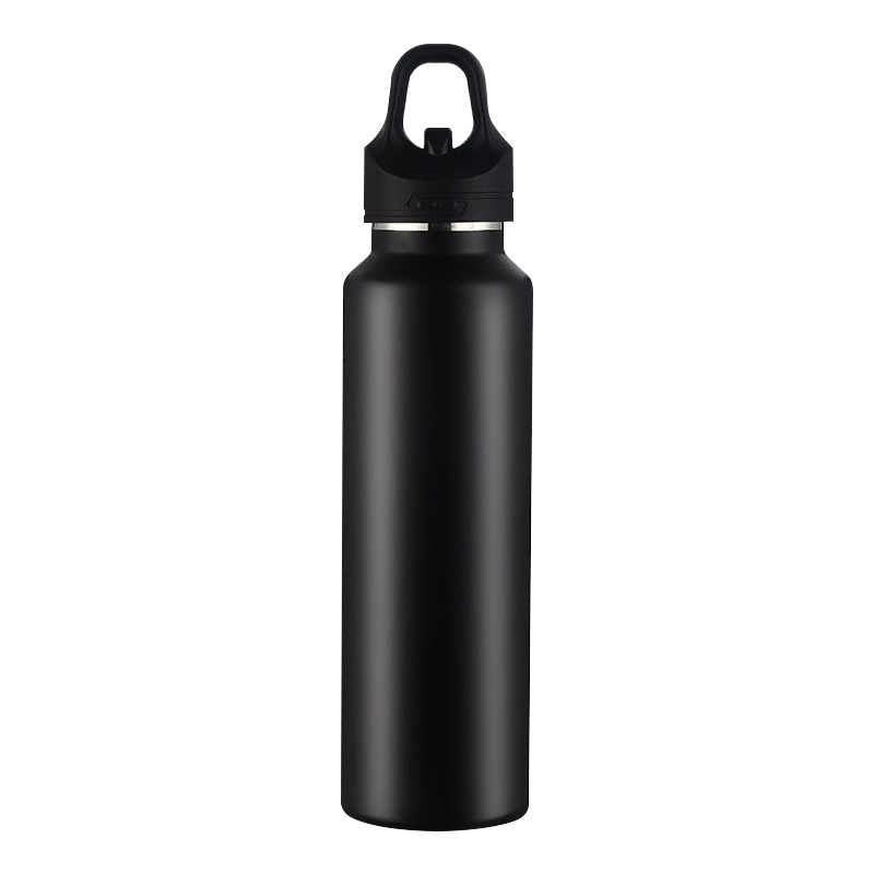 無螺紋一鍵按壓保溫杯 700ml 黑色
