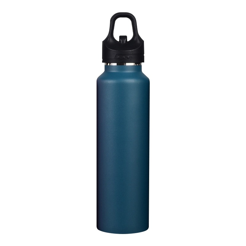 無螺紋一鍵按壓保溫杯 700ml 藍色