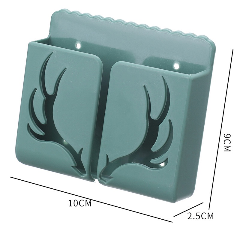 【⭐13元 生活館⭐】簍空鹿角免打孔遙控器收納盒 掛壁架 遙控器盒 麋鹿 聖誕節 簡約置物架 遙控器架 實用禮物 收納架-細節圖8