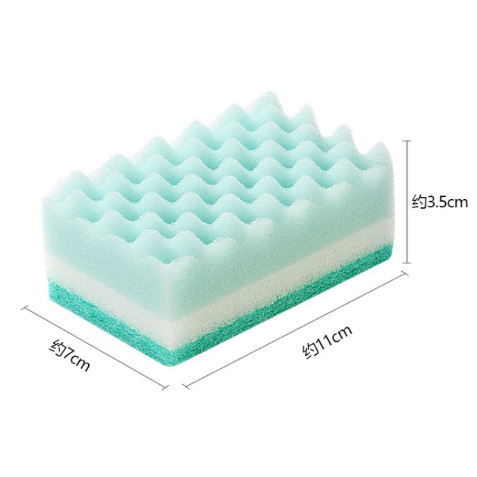 【⭐13元 生活館⭐】雙層波浪海綿 菜瓜布 洗碗 廚房 除垢 去汙 海綿 油垢 污漬 不沾鍋 鍋子 洗車 抹布 居家生活-細節圖6