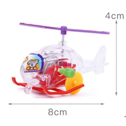 【⭐13元 生活館⭐】發條透明小直升機 直升機 滑行 螺旋槳 可轉動 批發 兒童玩具 玩具 小童 居家生活 其他 飛機-細節圖8
