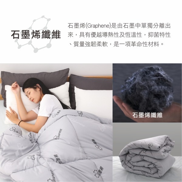 石墨烯被 (石墨烯導熱速暖被) 冬被 寢具 被胎 被心 保暖雙人被 棉被 恐龍先生賣好貨-細節圖3