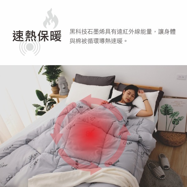 石墨烯被 (石墨烯導熱速暖被) 冬被 寢具 被胎 被心 保暖雙人被 棉被 恐龍先生賣好貨-細節圖4