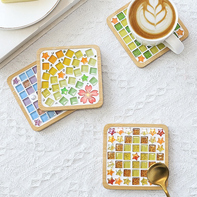 DIY馬賽克杯墊 馬賽克杯墊 杯墊 手作材料包 兒童手作 diy 材料包 馬賽克材料包 馬賽克 手作杯墊-細節圖8