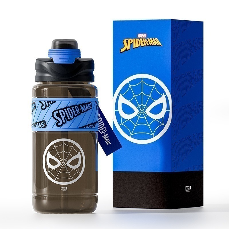兩用運動水壼【蜘蛛人750ml】手提彈蓋